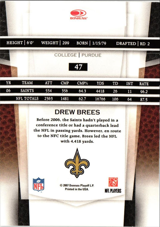 2007 Leaf Certified Materials Drew Brees