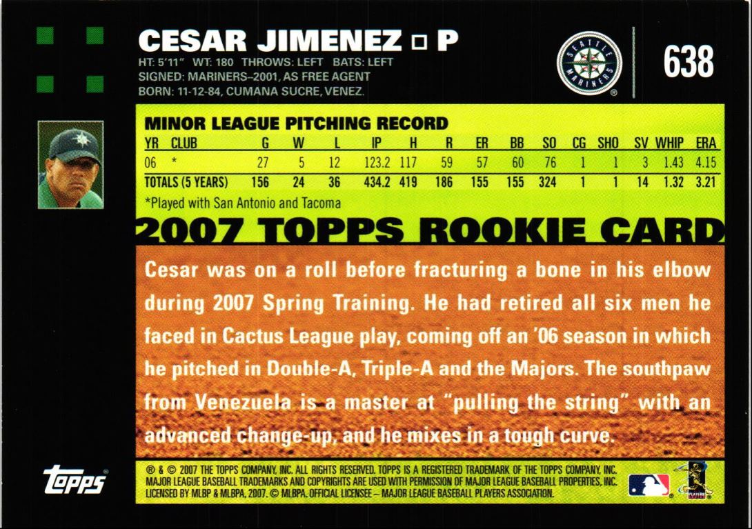 2007 Topps Cesar Jimenez