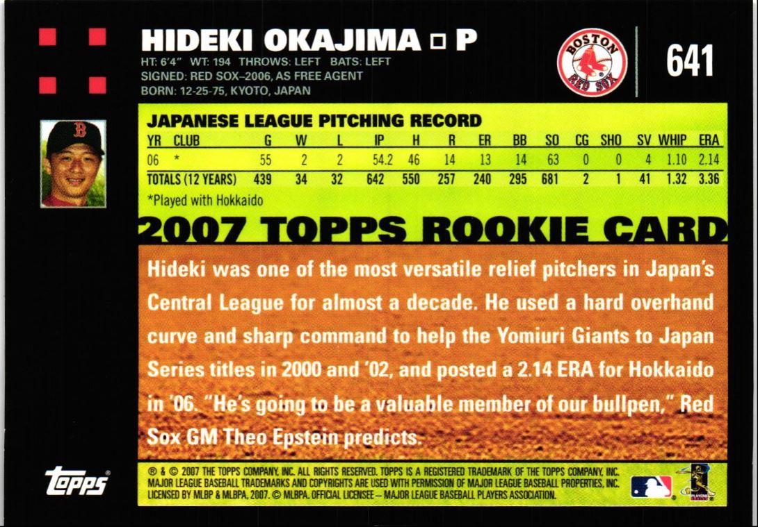 2007 Topps Hideki Okajima