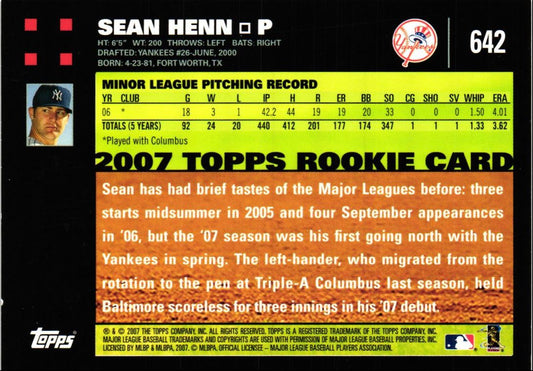 2007 Topps Sean Henn