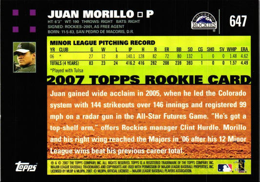 2007 Topps Juan Morillo