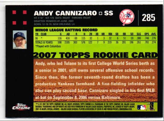 2007 Topps Chrome Andy Cannizaro