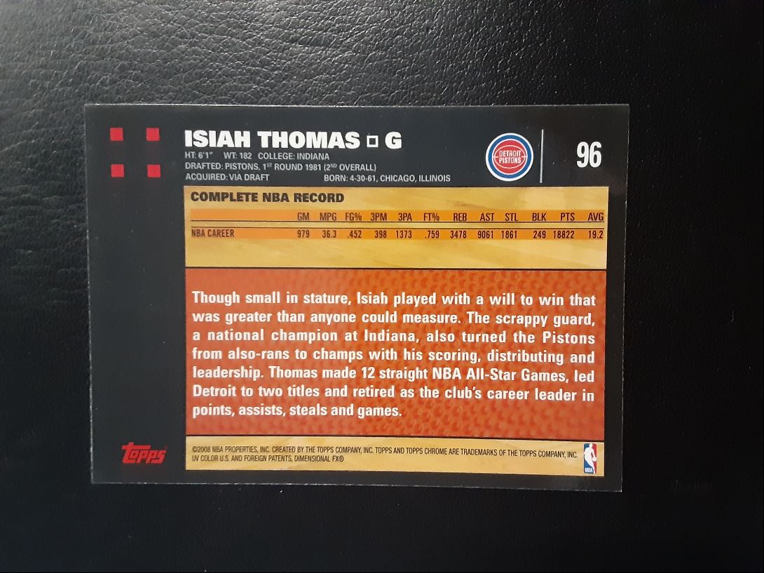 2007 Topps Chrome Isiah Thomas