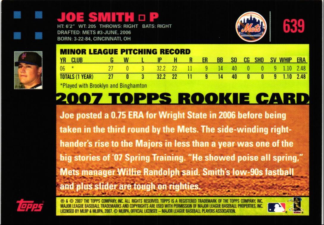 2007 Topps Chrome Red Back Joe Smith