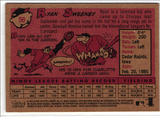 2007 Topps Heritage Ryan Sweeney