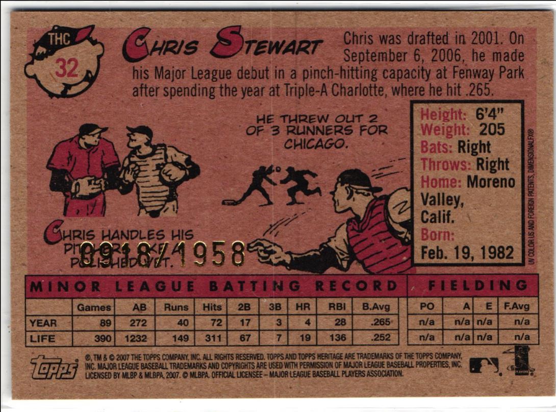 2007 Topps Heritage Chrome Chris Stewart