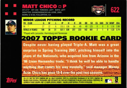 2007 Topps Red Back Matt Chico