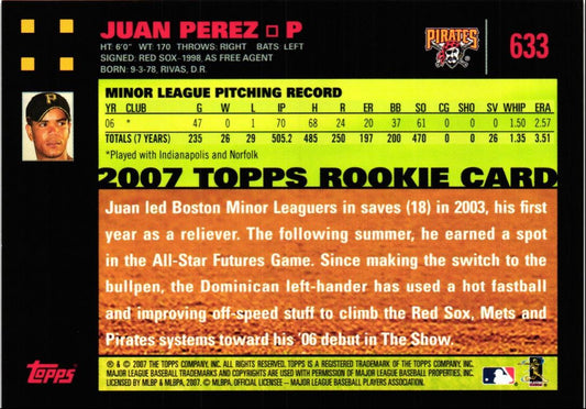 2007 Topps Red Back Juan Perez