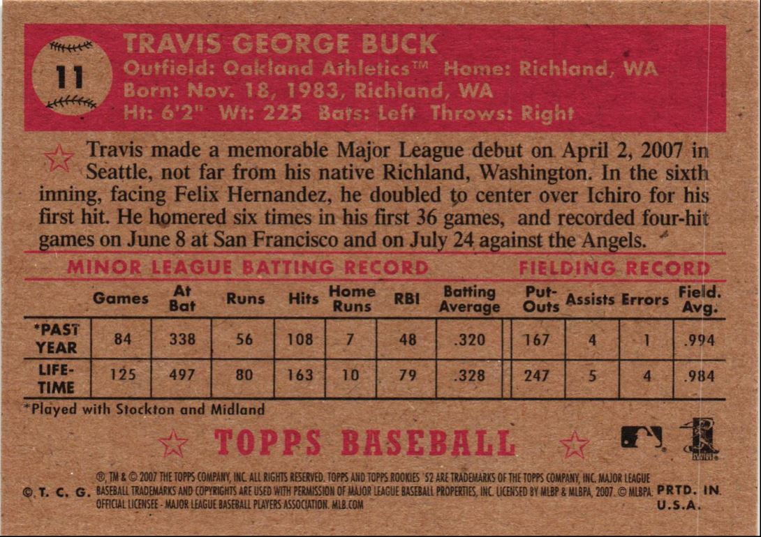 2007 Topps Rookie 1952 Edition Travis Buck