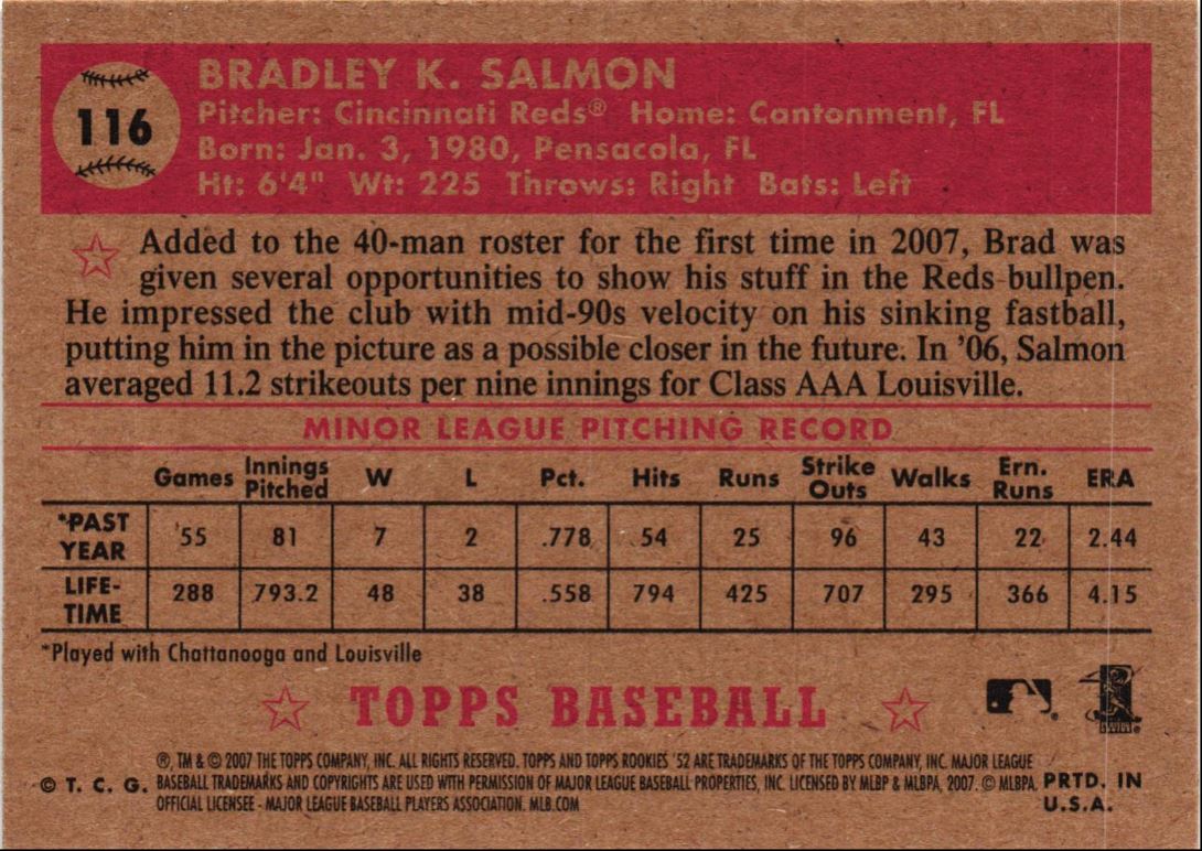 2007 Topps Rookie 1952 Edition Brad Salmon