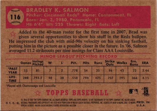 2007 Topps Rookie 1952 Edition Brad Salmon