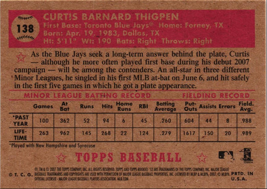 2007 Topps Rookie 1952 Edition Curtis Thigpen