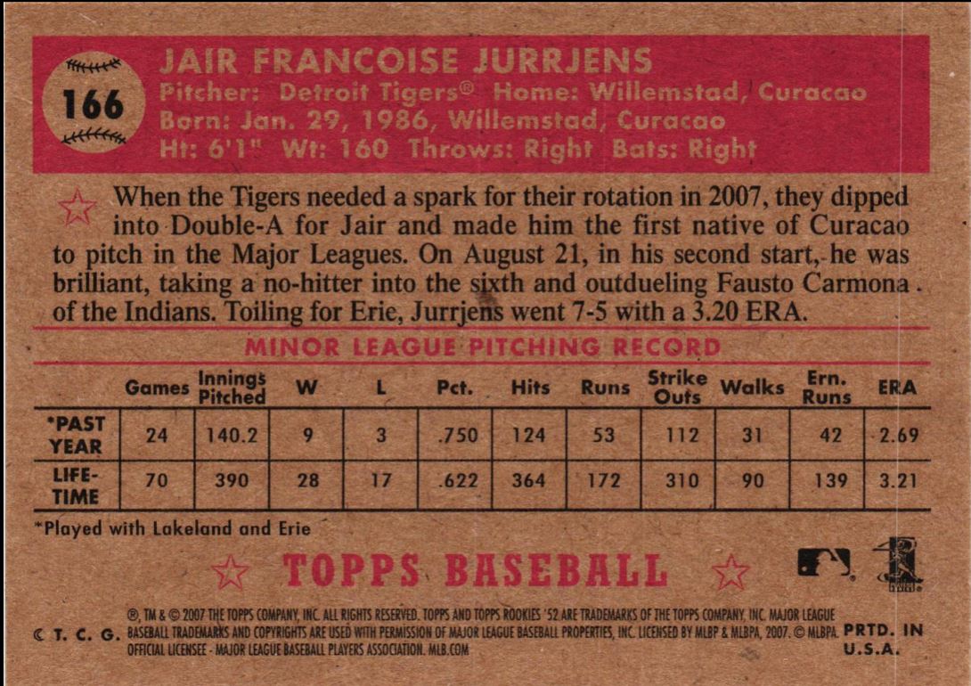 2007 Topps Rookie 1952 Edition Jair Jurrjens