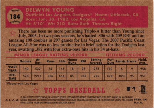 2007 Topps Rookie 1952 Edition Delwyn Young