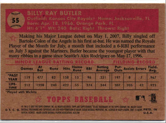 2007 Topps Rookie 1952 Edition Billy Butler