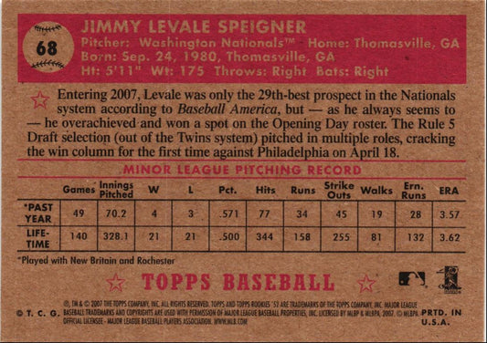 2007 Topps Rookie 1952 Edition Levale Speigner