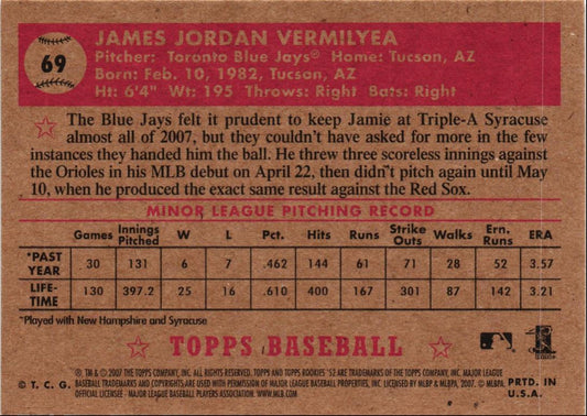 2007 Topps Rookie 1952 Edition Jamie Vermilyea