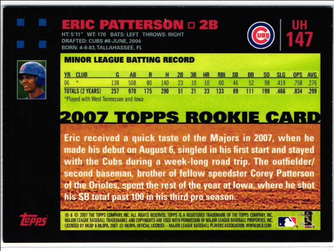 2007 Topps Updates & Highlights Eric Patterson