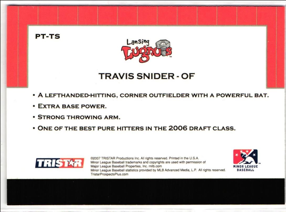 2007 Tristar Prospects Plus Protential Travis Snider