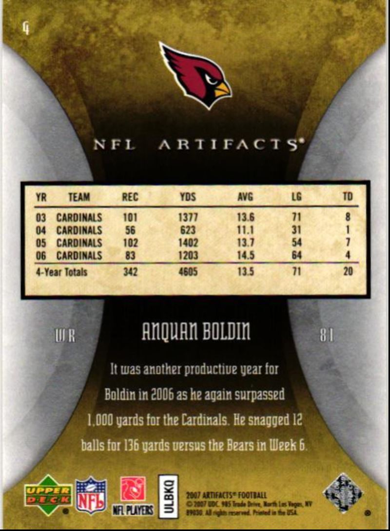 2007 Upper Deck Artifacts Anquan Boldin