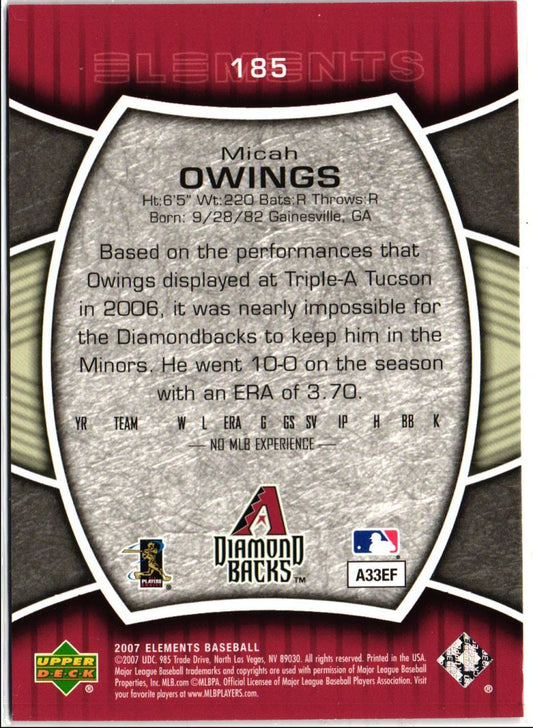 2007 Upper Deck Elements Micah Owings