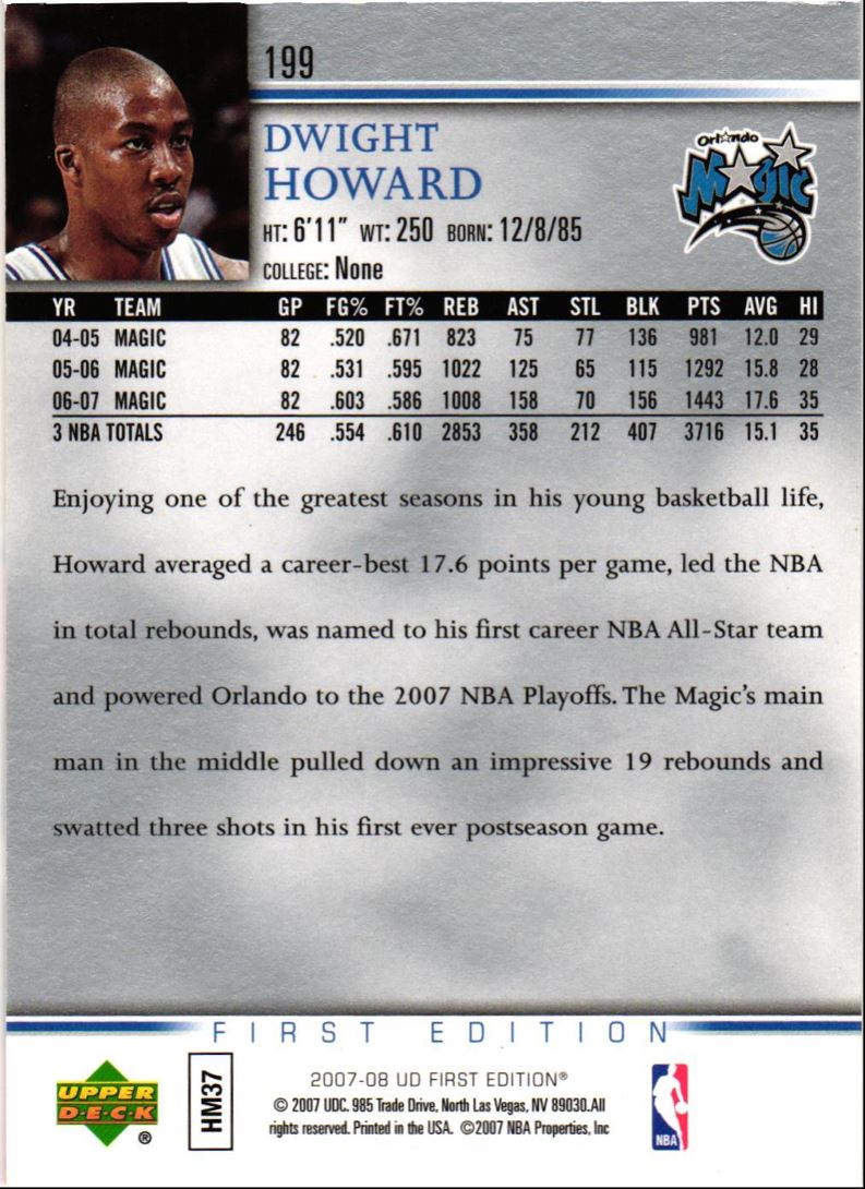 2007 Upper Deck First Edition Dwight Howard