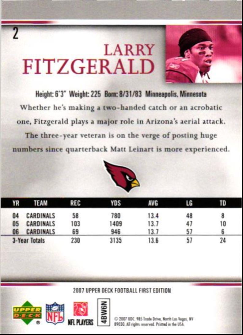 2007 Upper Deck First Edition Larry Fitzgerald