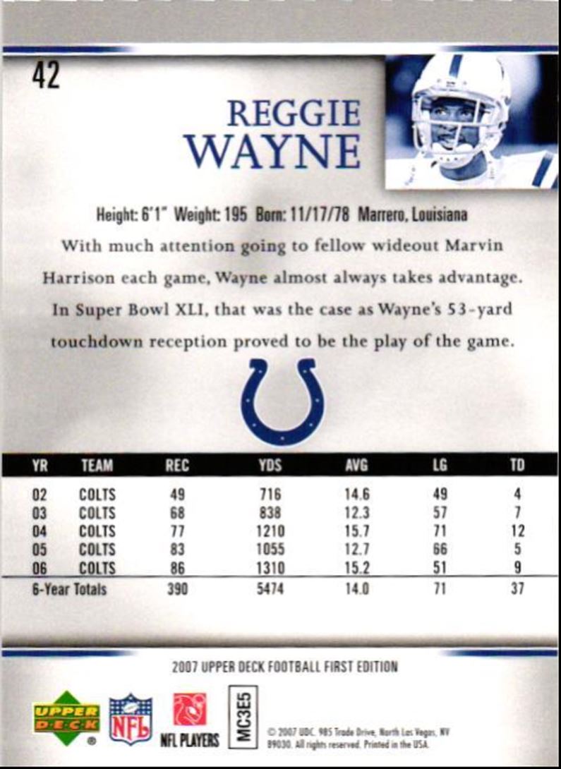 2007 Upper Deck First Edition Reggie Wayne