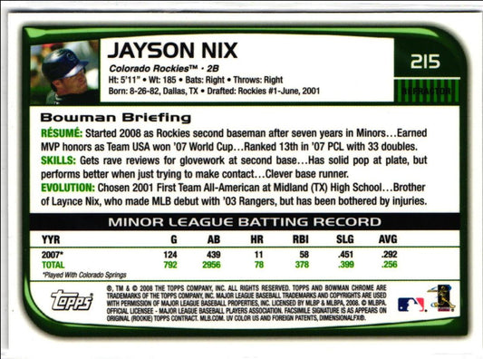 2008 Bowman Chrome Jayson Nix