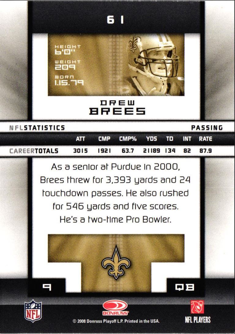 2008 Donruss Elite Drew Brees