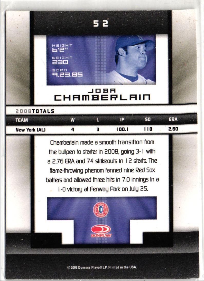 2008 Donruss Elite Extra Edition Joba Chamberlain