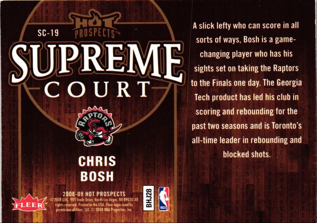 2008 Fleer Hot Prospects Supreme Court Chris Bosh