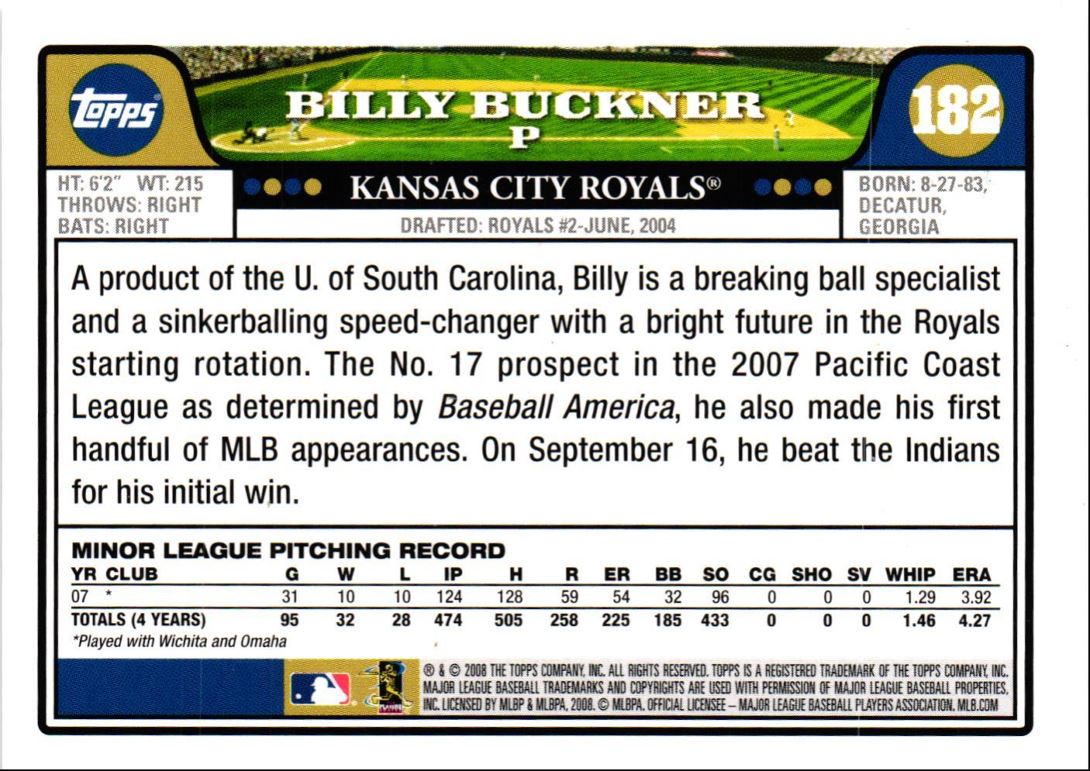 2008 Topps Billy Buckner