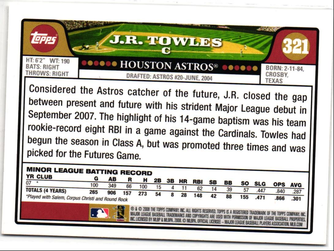 2008 Topps J.R. Towles