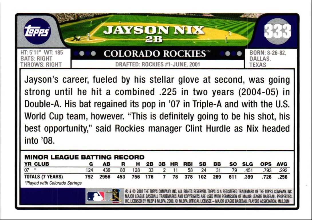 2008 Topps Jayson Nix