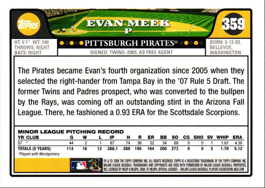 2008 Topps Evan Meek