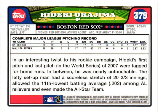 2008 Topps Hideki Okajima