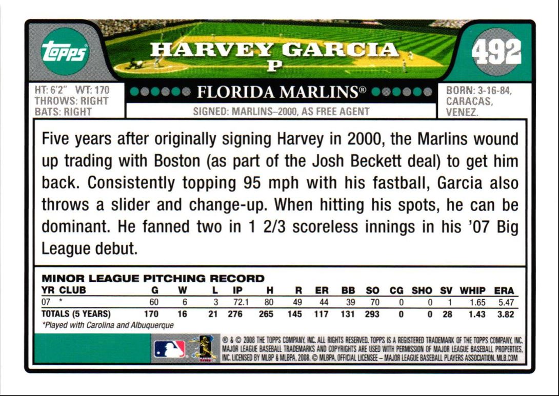 2008 Topps Harvey Garcia