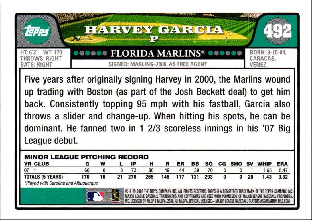 2008 Topps Harvey Garcia