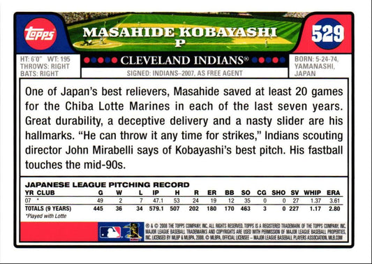 2008 Topps Masahide Kobayashi