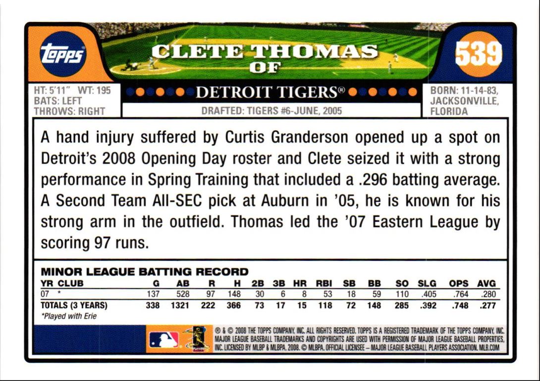 2008 Topps Clete Thomas