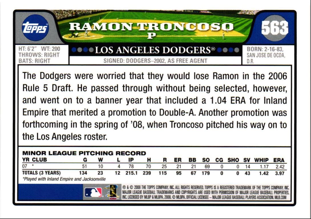 2008 Topps Ramon Troncoso