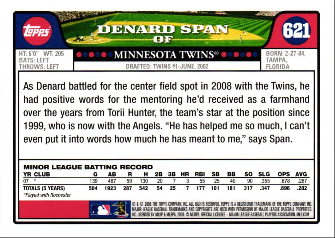 2008 Topps Denard Span