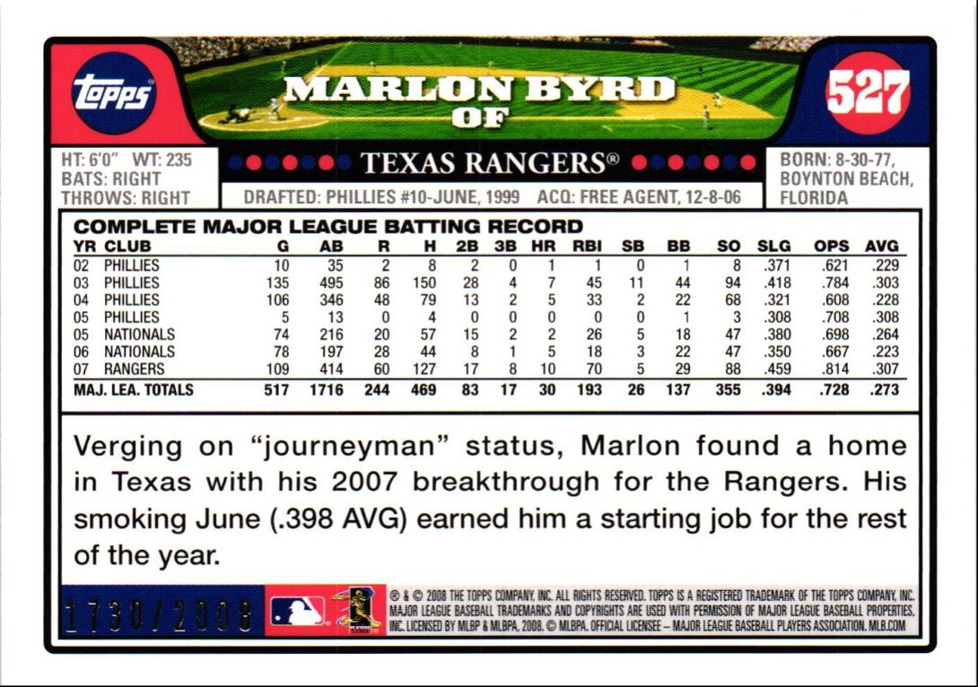 2008 Topps Gold Marlon Byrd