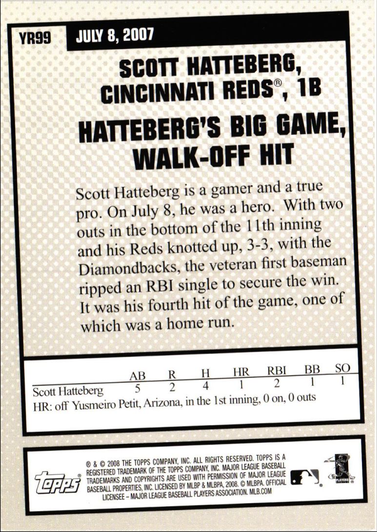 2008 Topps Year in Review Scott Hatteberg