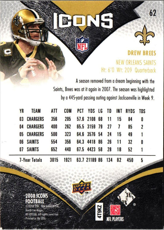 2008 Upper Deck Icons Drew Brees