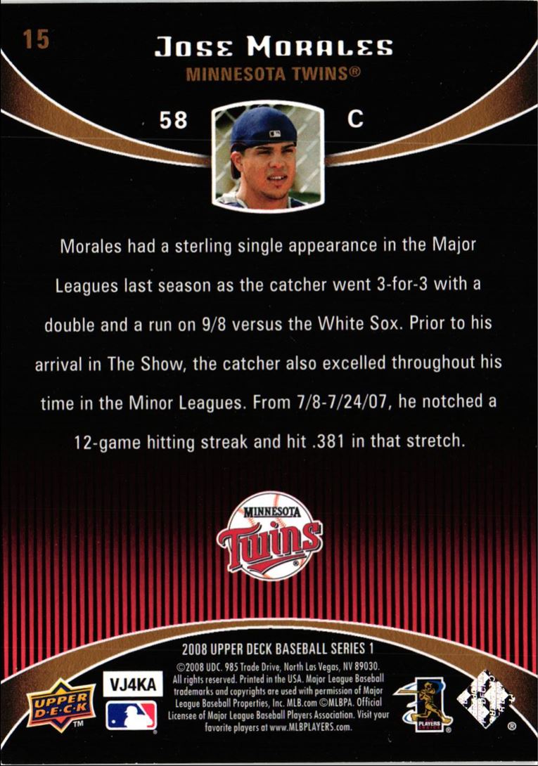 2008 Upper Deck Rookie Debut Jose Morales