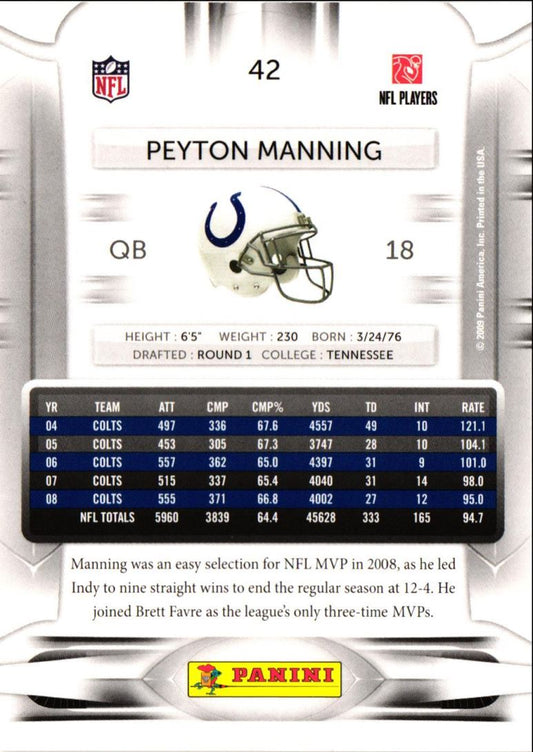 2009 Playoff Prestige Peyton Manning