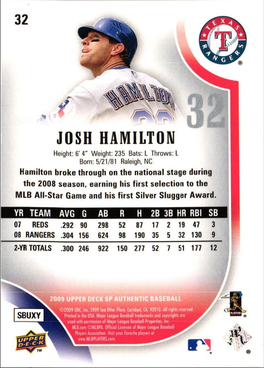 2009 SP Authentic Josh Hamilton