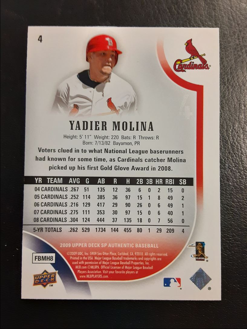 2009 SP Authentic Yadier Molina